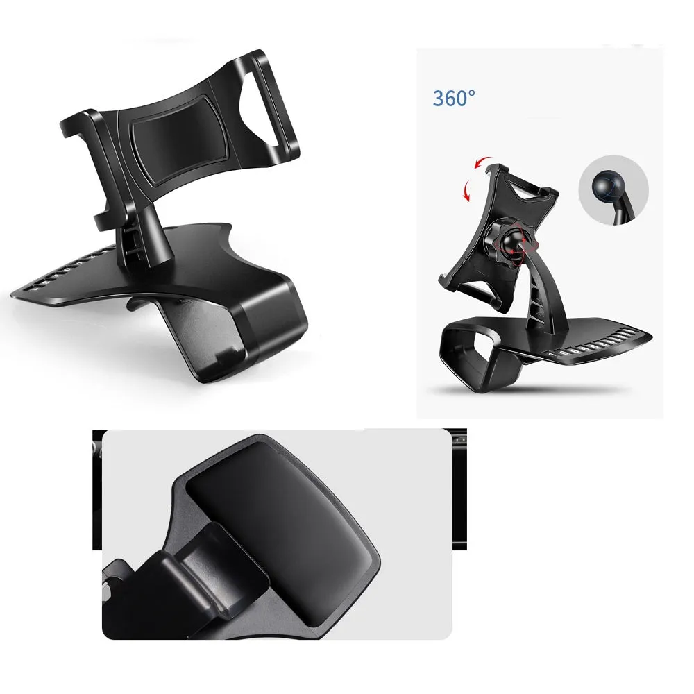 3 in 1 Car GPS Smartphone Holder: Dashboard / Visor Clamp   AC Grid Clip for Goclever Quantum 470 Rugged Pro (2019) - Black