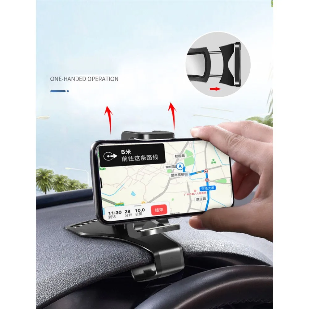 3 in 1 Car GPS Smartphone Holder: Dashboard / Visor Clamp   AC Grid Clip for Goclever Quantum 470 Rugged Pro (2019) - Black