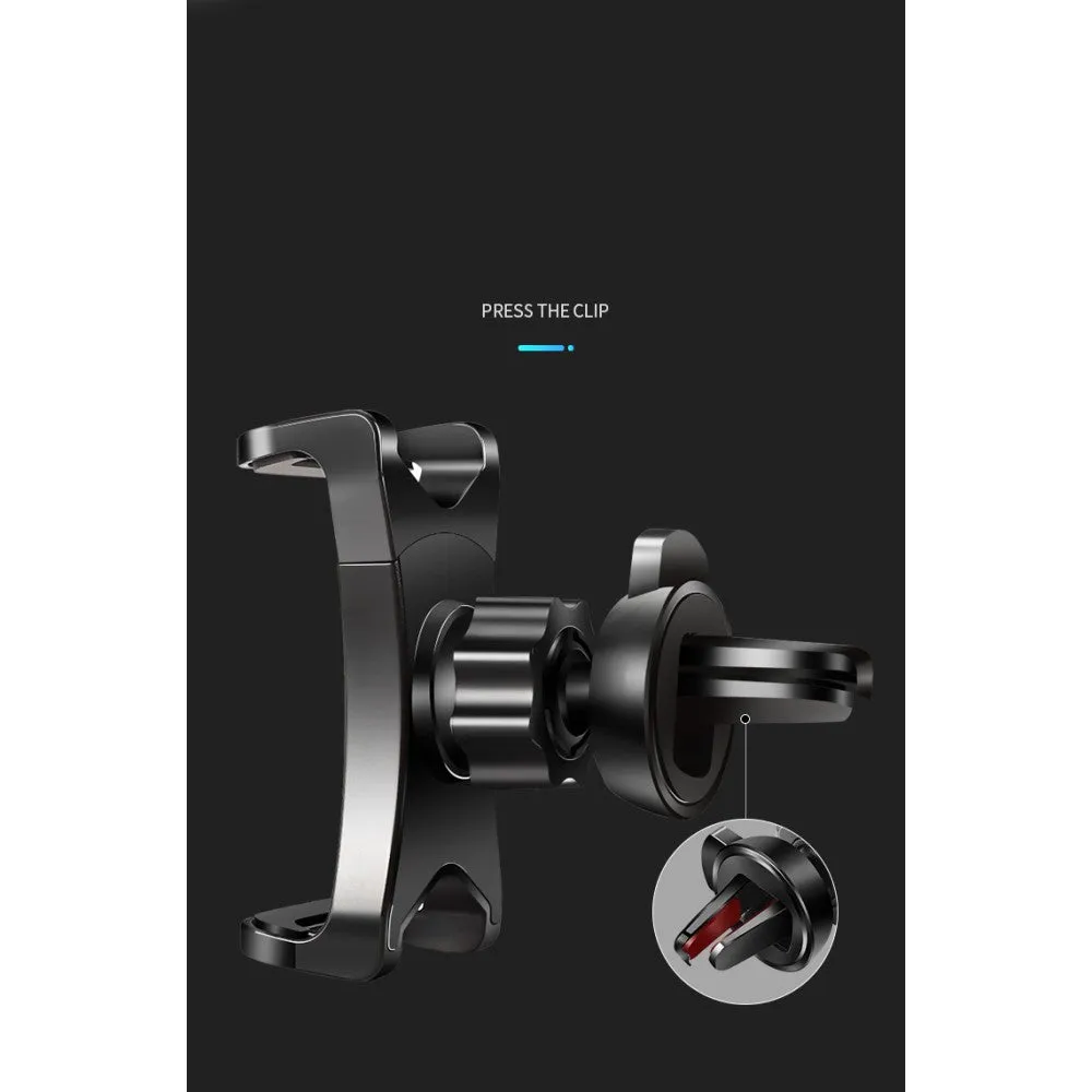 3 in 1 Car GPS Smartphone Holder: Dashboard / Visor Clamp   AC Grid Clip for Goclever Quantum 470 Rugged Pro (2019) - Black