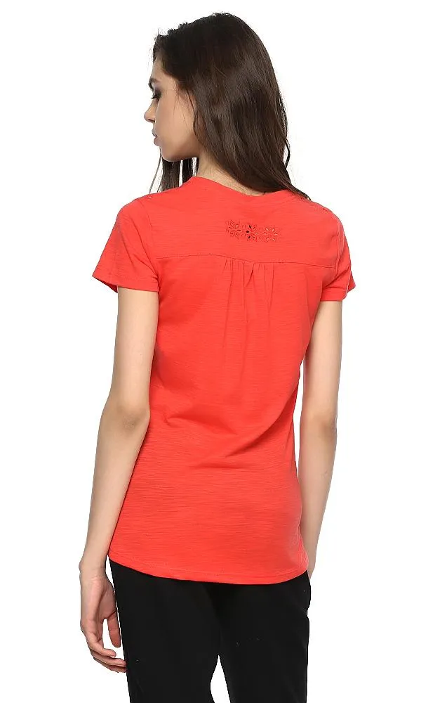 38853 Laser Cut Top - Coral Red
