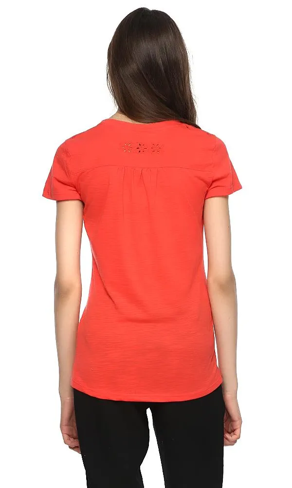 38853 Laser Cut Top - Coral Red