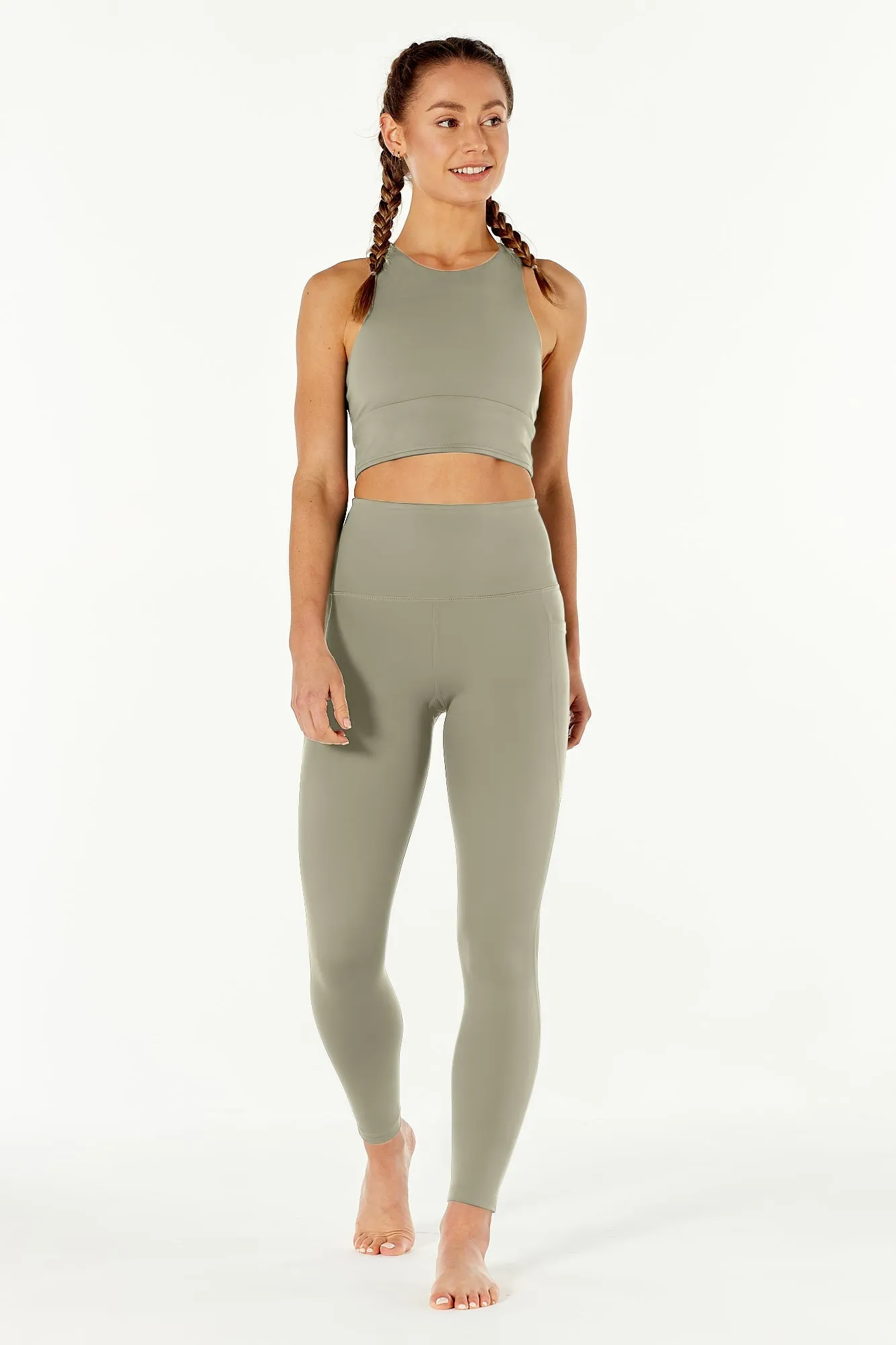 7/8 Sculpting High Waisted Pocket Legging Soft Sage