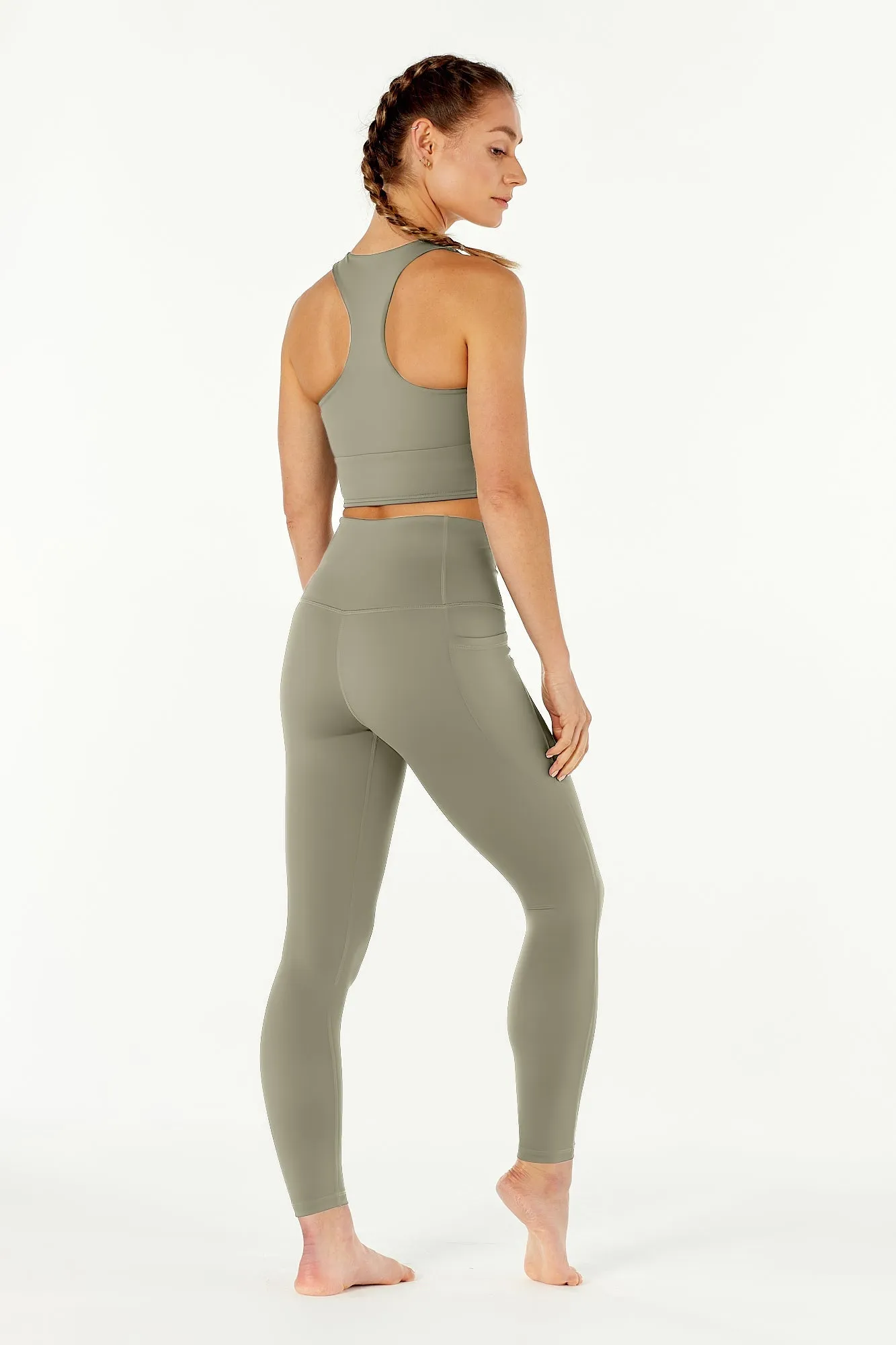 7/8 Sculpting High Waisted Pocket Legging Soft Sage