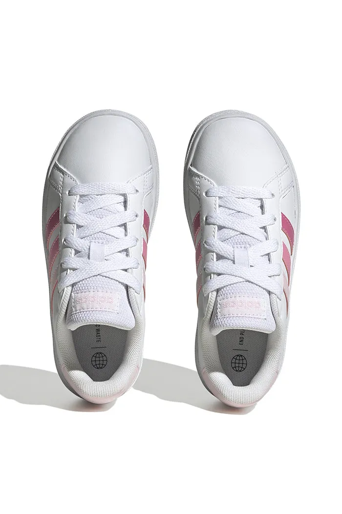 Adidas Kids Grand Court Lifestyle Tennis Lace-Up Shoes