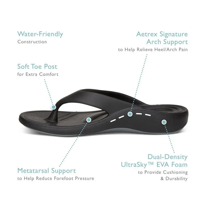 Aetrex Women's Maui Flips- Black