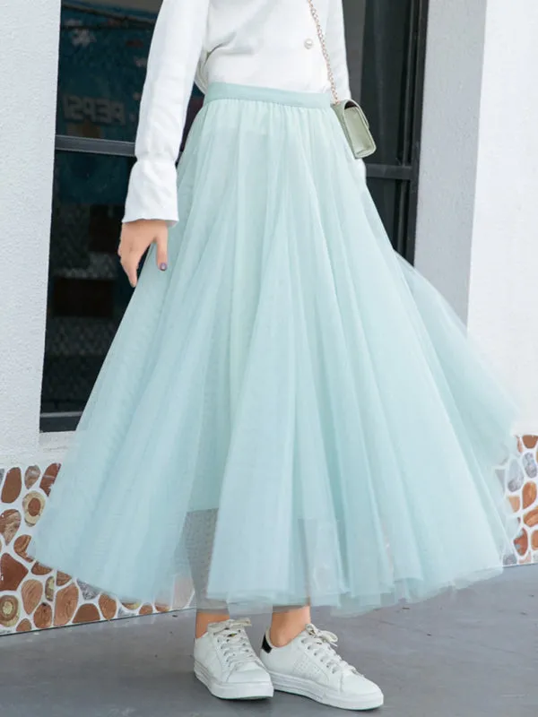 Alma Women's Chiffon Woven A-Line Skirt