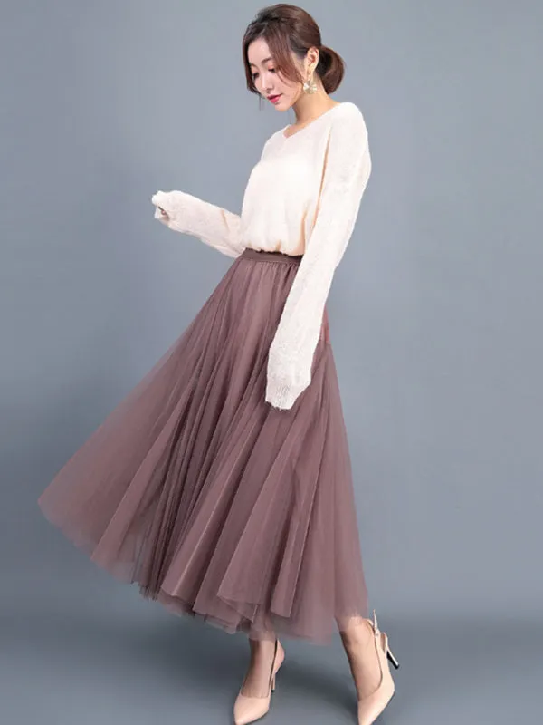 Alma Women's Chiffon Woven A-Line Skirt