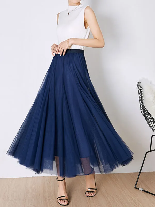 Alma Women's Chiffon Woven A-Line Skirt