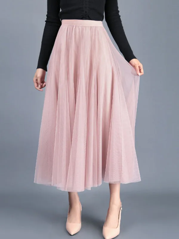 Alma Women's Chiffon Woven A-Line Skirt