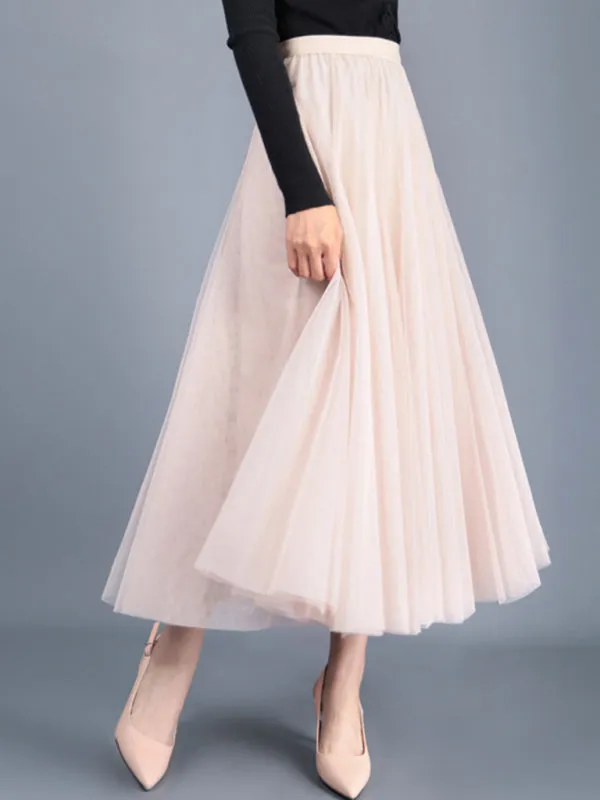 Alma Women's Chiffon Woven A-Line Skirt