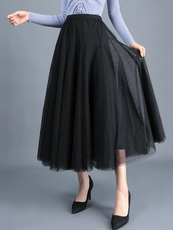 Alma Women's Chiffon Woven A-Line Skirt