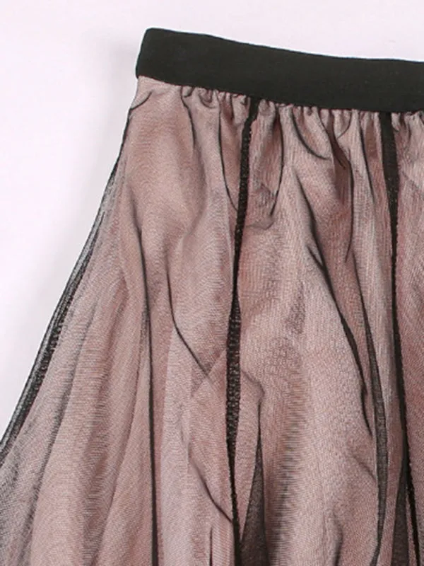 Alma Women's Chiffon Woven A-Line Skirt