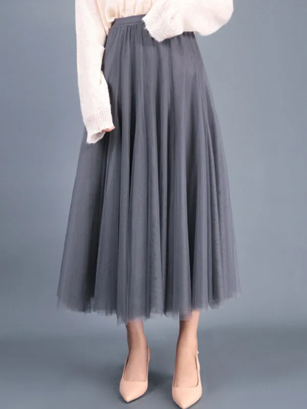 Alma Women's Chiffon Woven A-Line Skirt