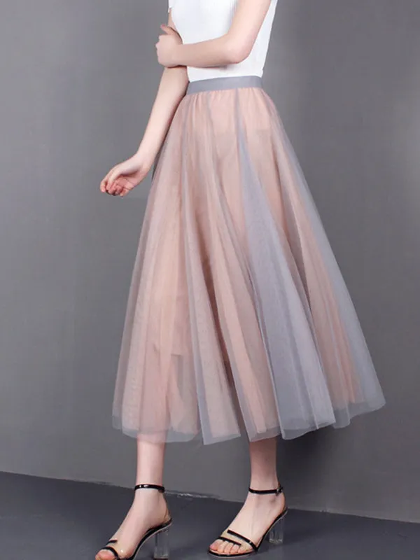 Alma Women's Chiffon Woven A-Line Skirt