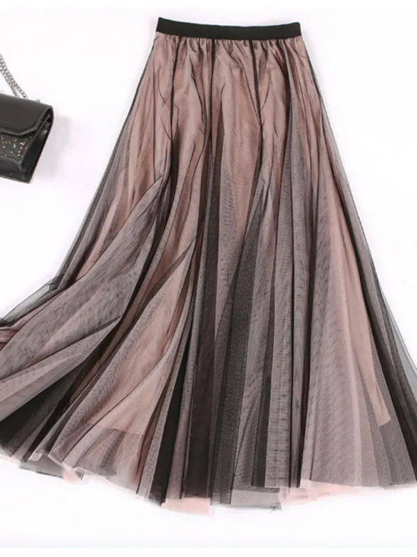 Alma Women's Chiffon Woven A-Line Skirt