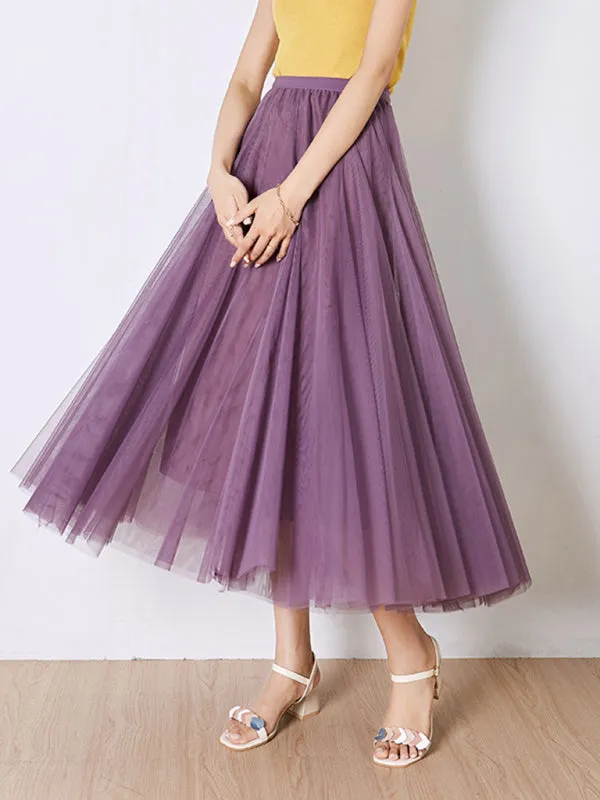 Alma Women's Chiffon Woven A-Line Skirt