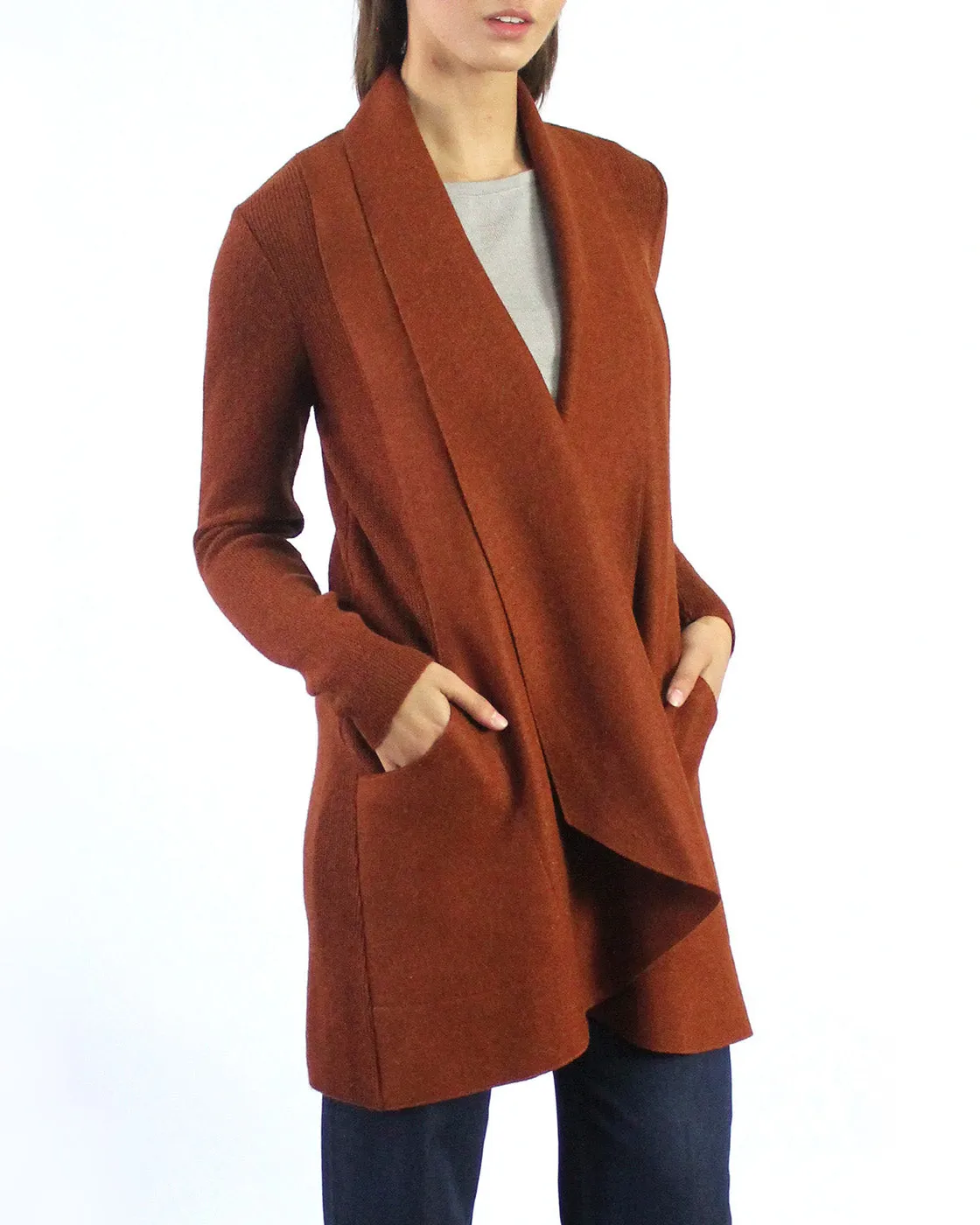 Alpaca Lapel Pocket Coatigan in Discontinued Colors