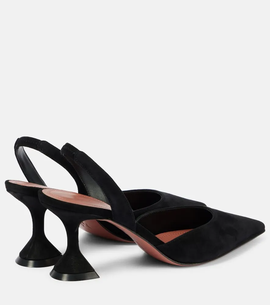 Amina Muaddi Holli 70 suede slingback pumps