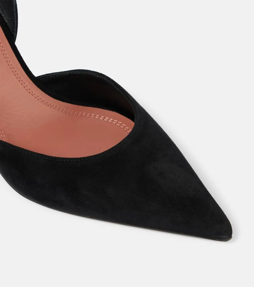 Amina Muaddi Holli 70 suede slingback pumps