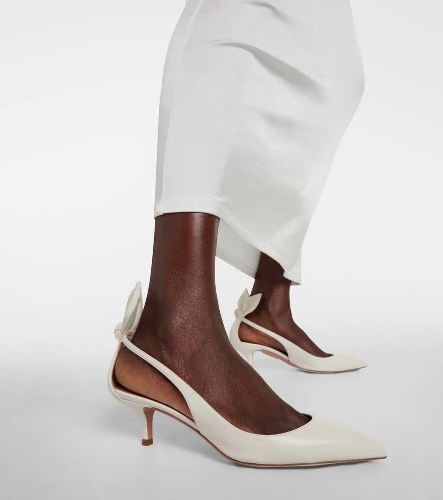 Aquazzura Bow Tie 50 leather pumps