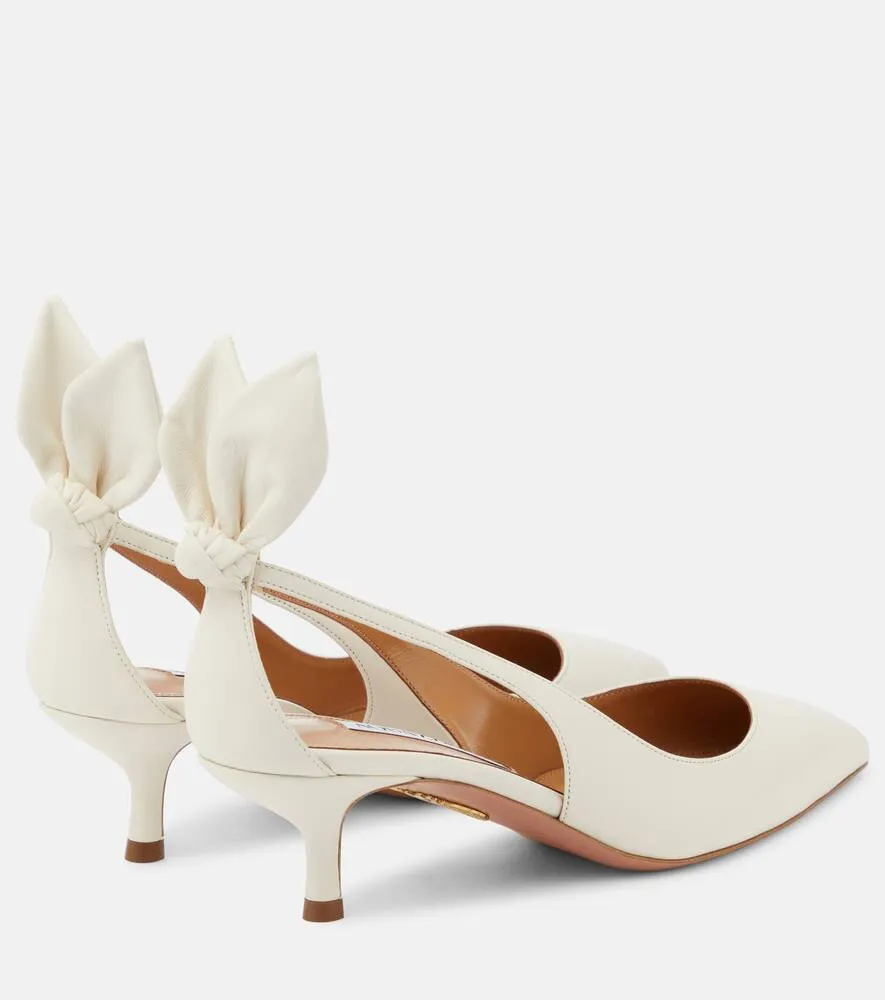 Aquazzura Bow Tie 50 leather pumps