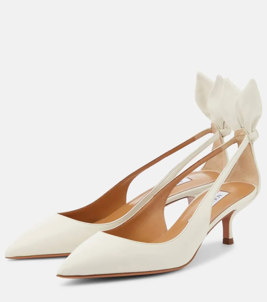 Aquazzura Bow Tie 50 leather pumps