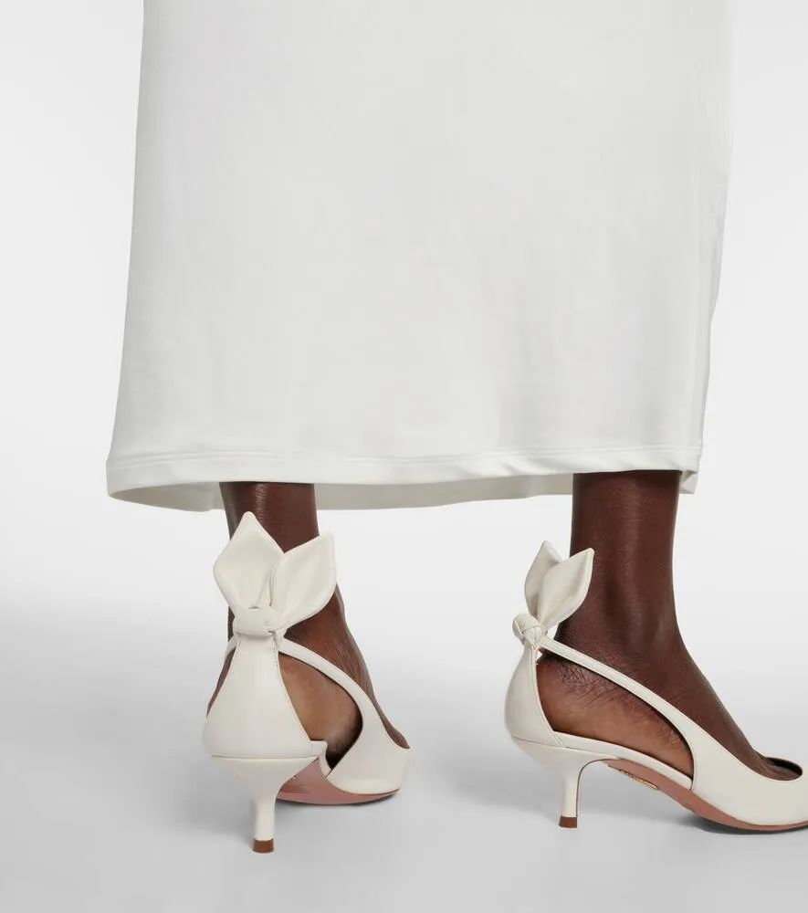 Aquazzura Bow Tie 50 leather pumps