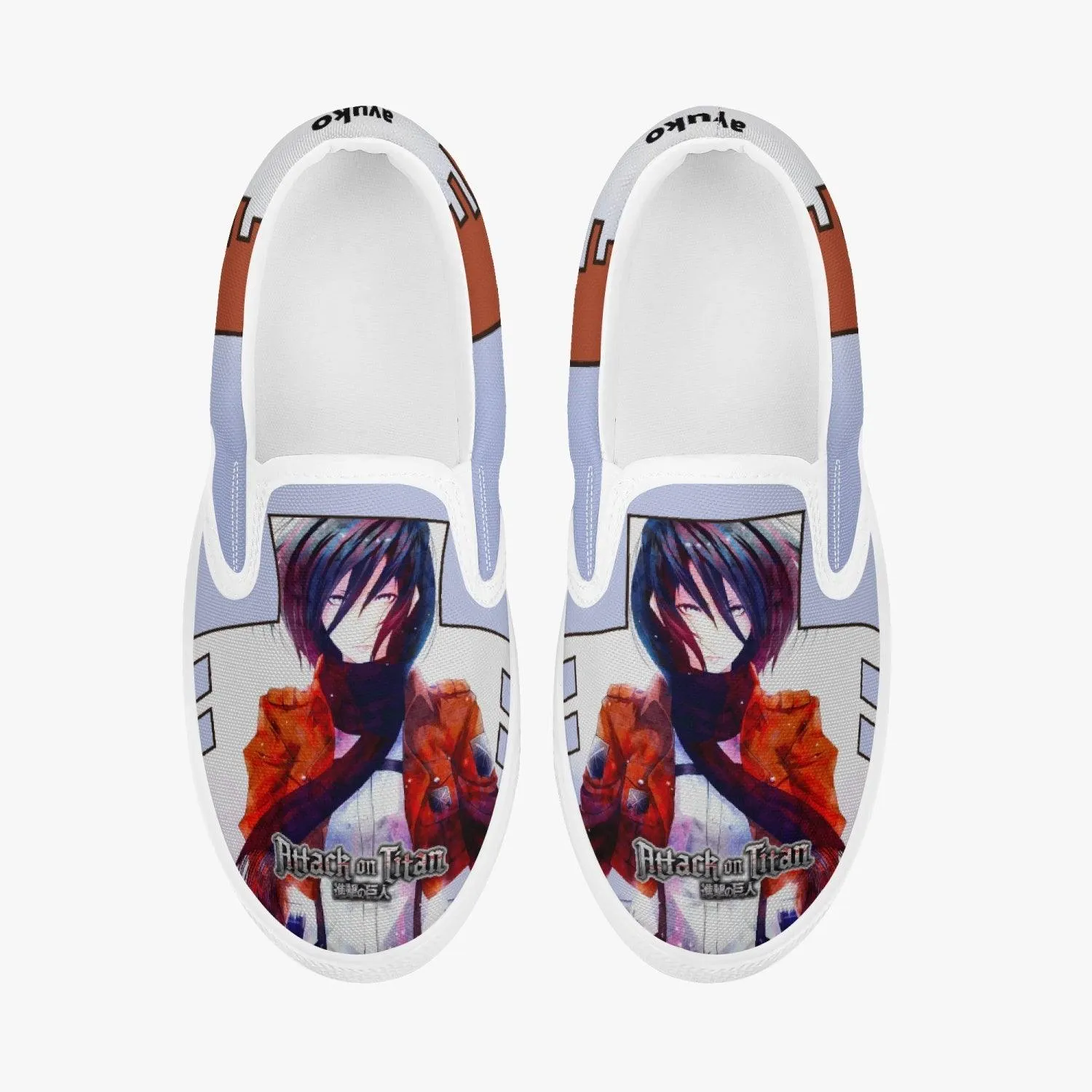 Attack On Titan Mikasa Ackerman Kids Slip Ons Anime Shoes
