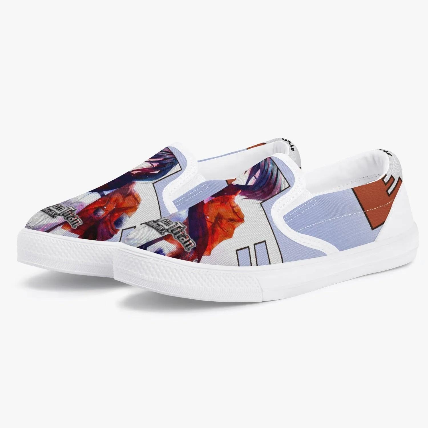Attack On Titan Mikasa Ackerman Kids Slip Ons Anime Shoes