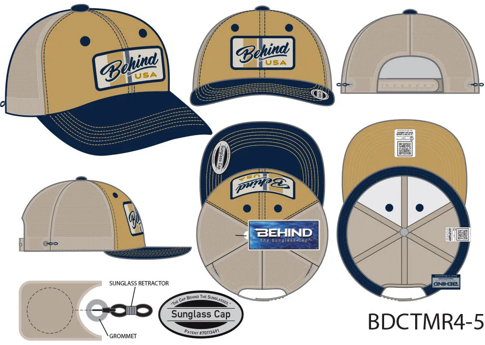 BDCTMR4-4 (MAIZE AND NAVY / ECRU MESH)