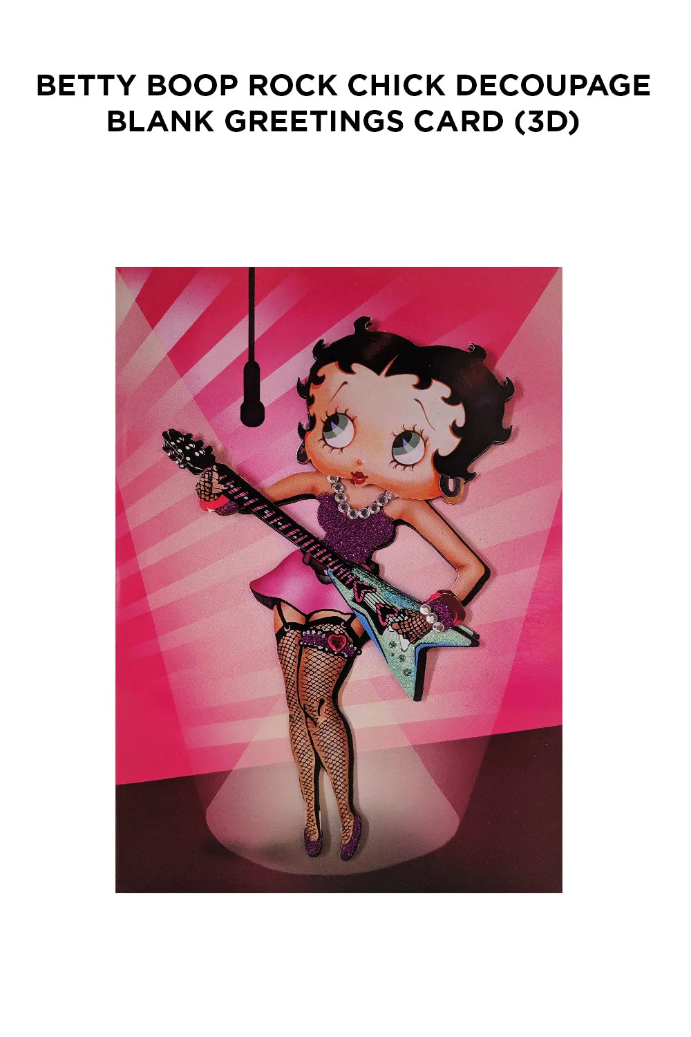 Betty Boop Rock Chick Decoupage Blank Greetings Card (3D)