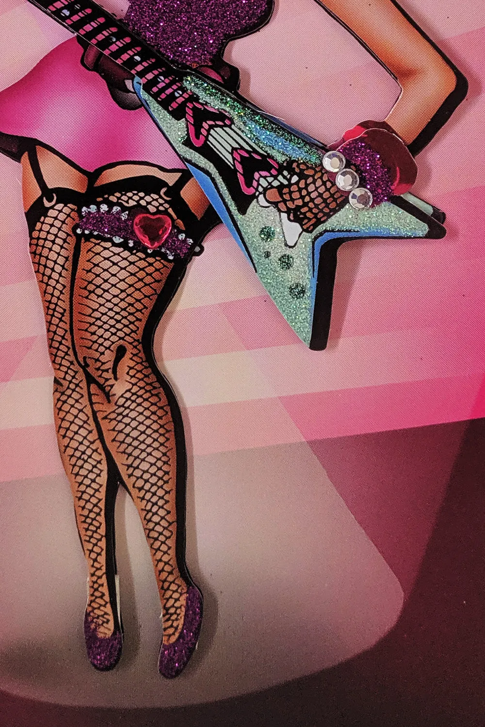 Betty Boop Rock Chick Decoupage Blank Greetings Card (3D)