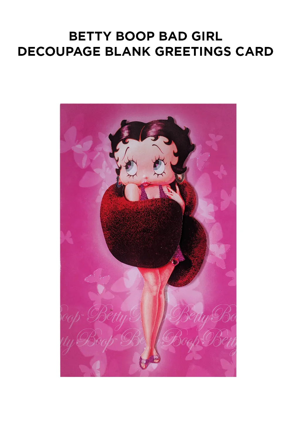 Betty Boop Winter Wrap Decoupage Blank Greetings Card (3D)