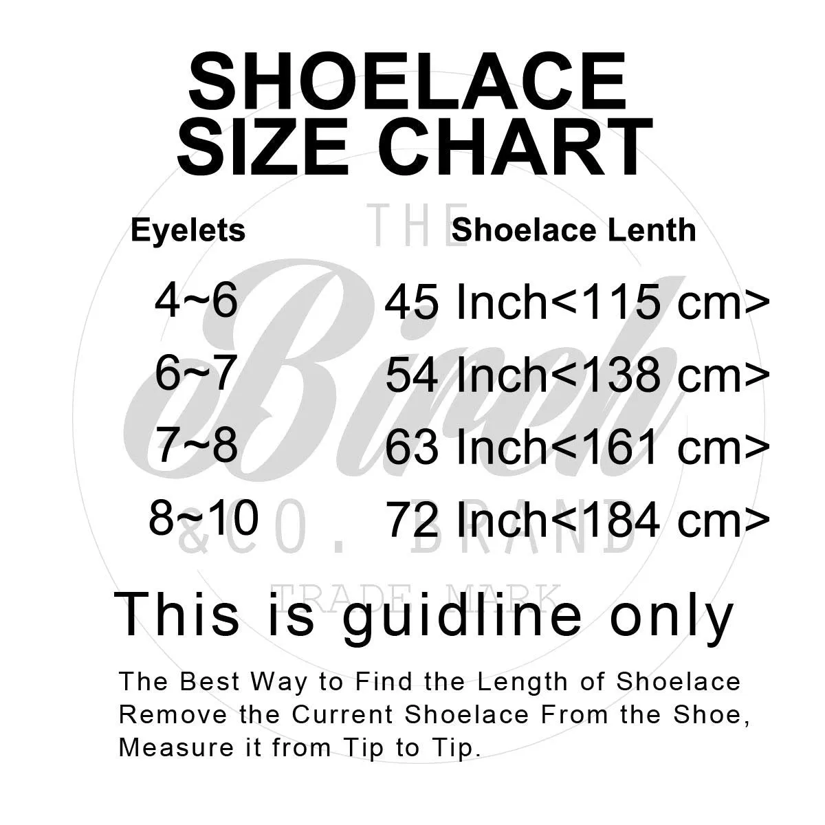 Birch 1/5" Thick Tough and Heavy Duty Round Boot Shoelaces for Boots and Hiking Shoes. 45"(115cm)-S Black/Brown