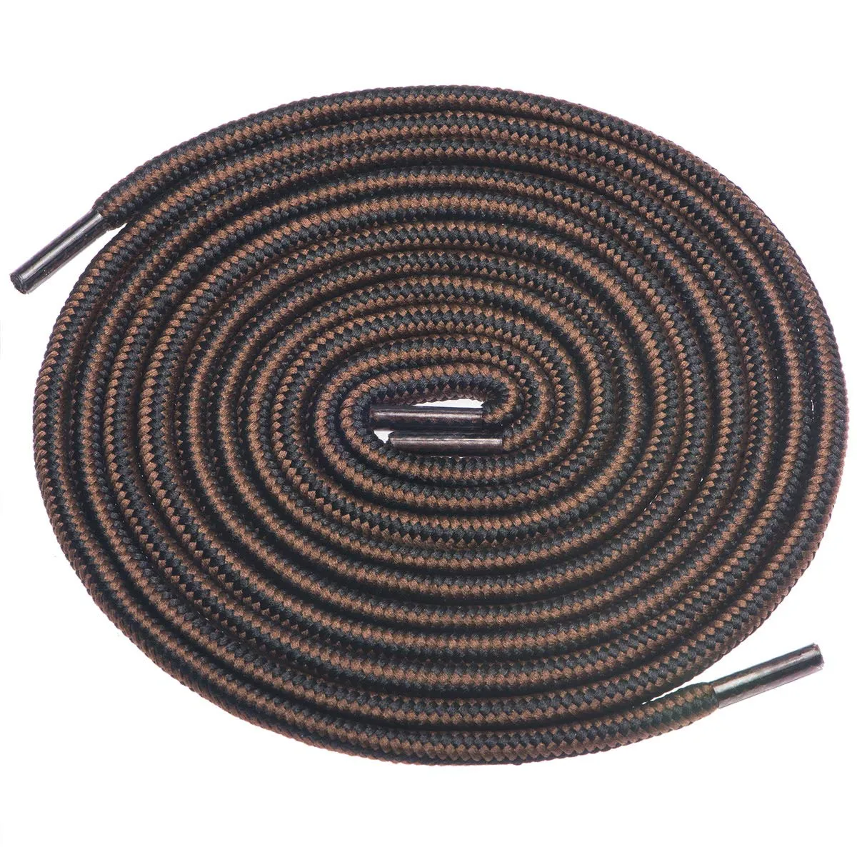 Birch 1/5" Thick Tough and Heavy Duty Round Boot Shoelaces for Boots and Hiking Shoes. 45"(115cm)-S Black/Brown