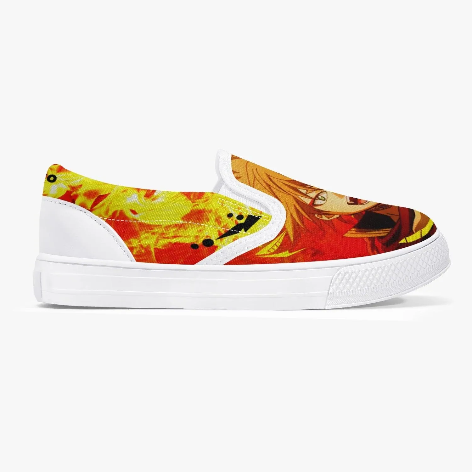 Black Clover Leopold Vermillion Kids Slip Ons Anime Shoes