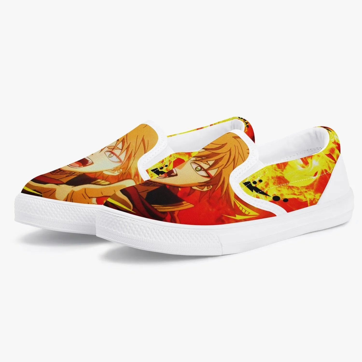 Black Clover Leopold Vermillion Kids Slip Ons Anime Shoes