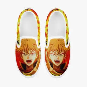 Black Clover Leopold Vermillion Kids Slip Ons Anime Shoes