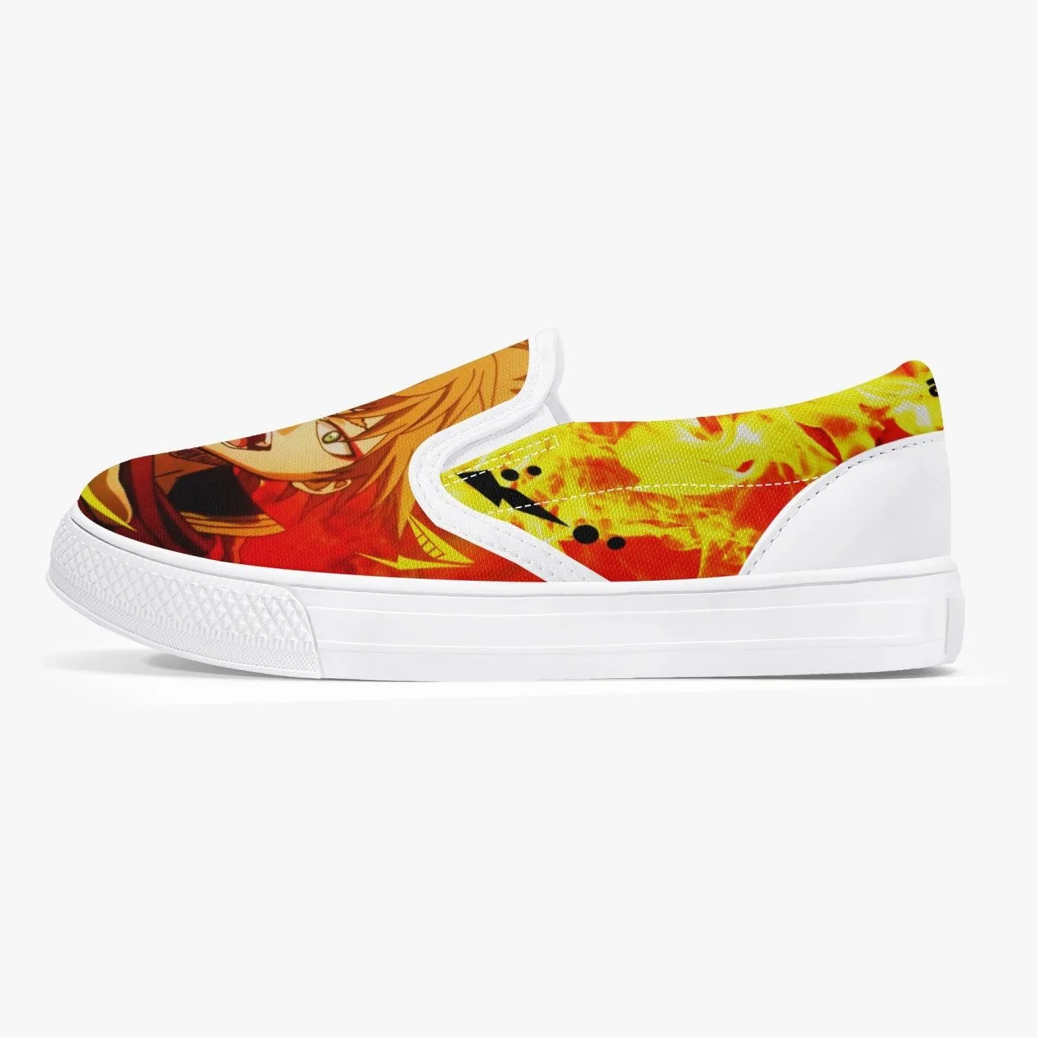 Black Clover Leopold Vermillion Kids Slip Ons Anime Shoes