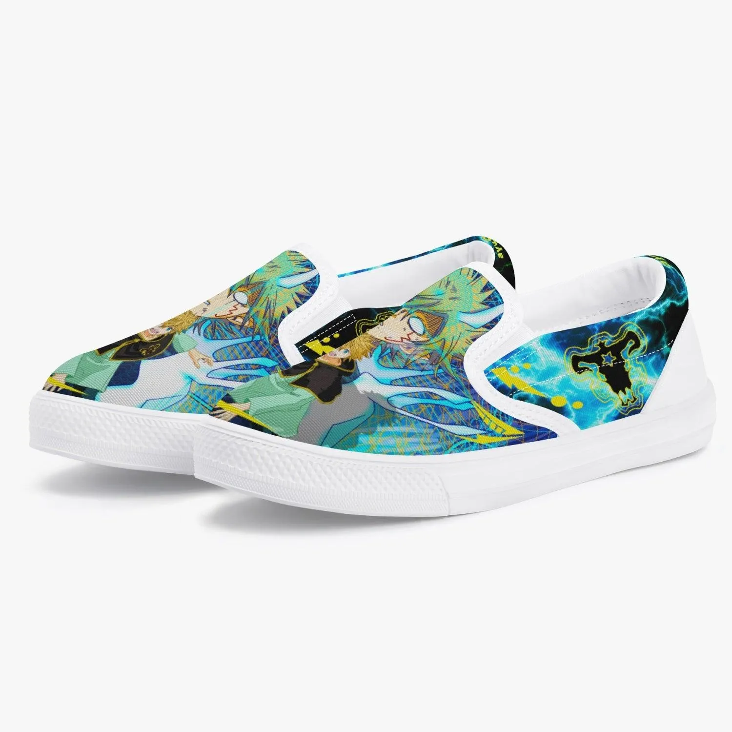 Black Clover Luck Voltia Kids Slip Ons Anime Shoes