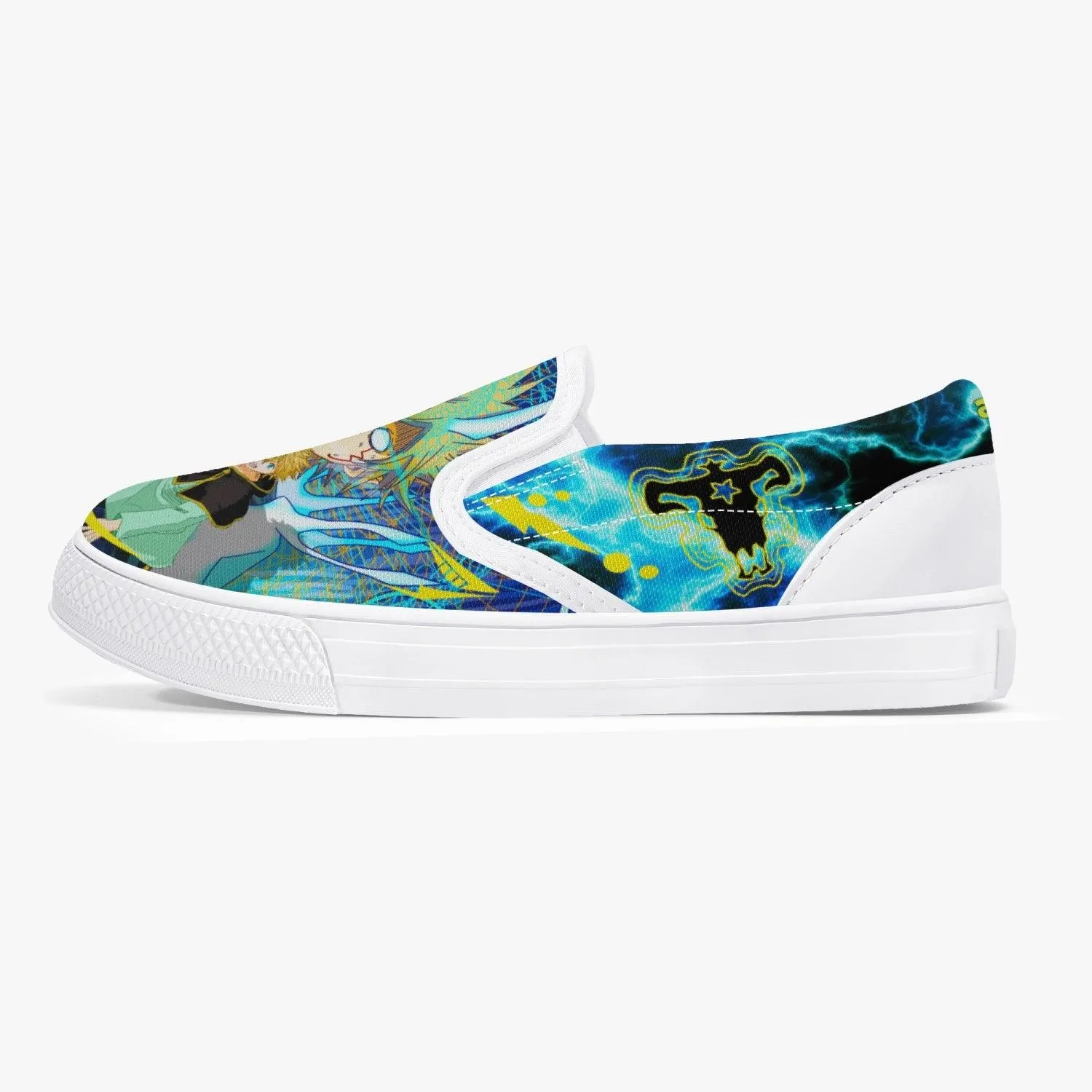 Black Clover Luck Voltia Kids Slip Ons Anime Shoes