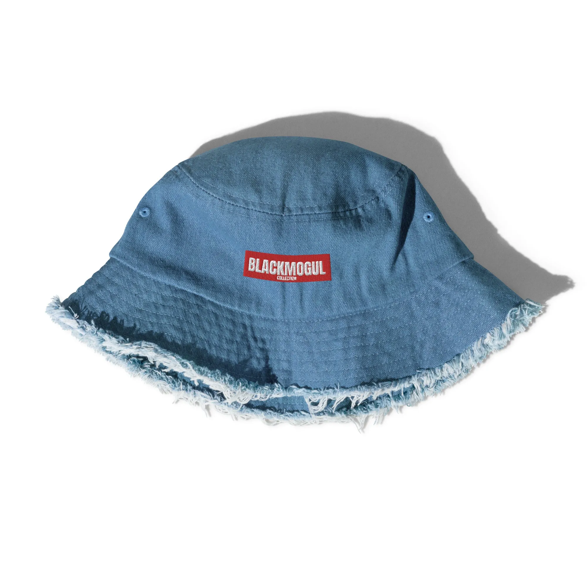 Black Mogul Supreme Distressed denim bucket hat