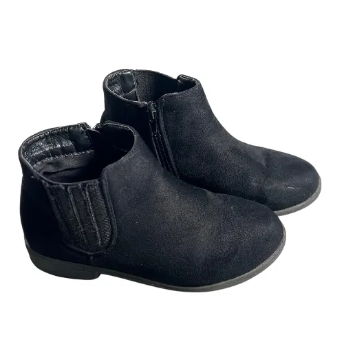 Bobbie Brooks Girls' Size 2 Black Faux Suede Zipper Ankle Booties