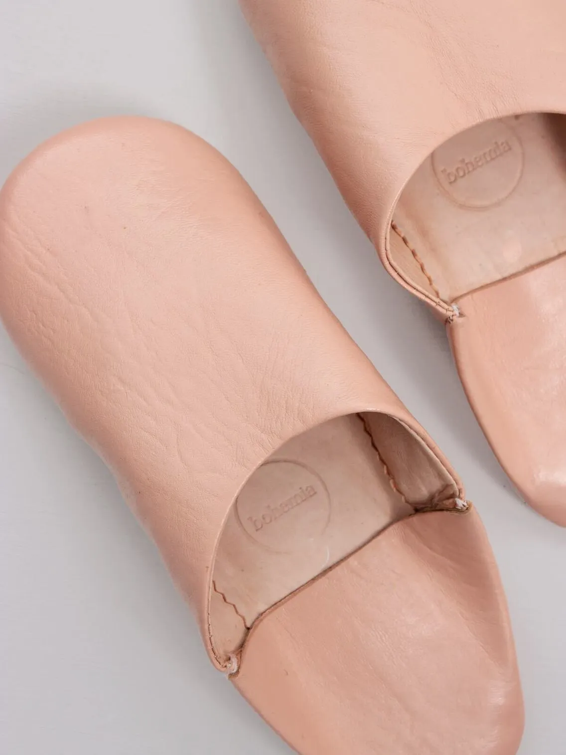 Bohemia Leather Babouche Slippers, Ballet Pink