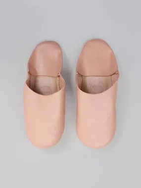 Bohemia Leather Babouche Slippers, Ballet Pink