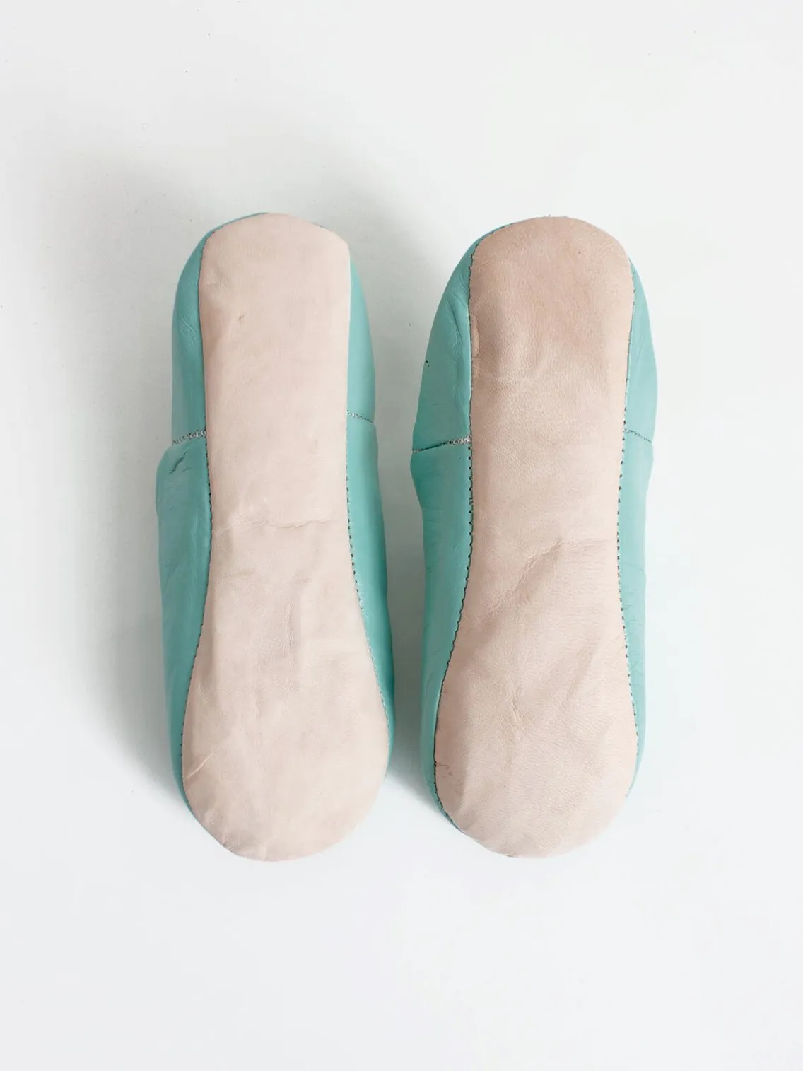 Bohemia Leather Babouche Slippers, Duck Egg