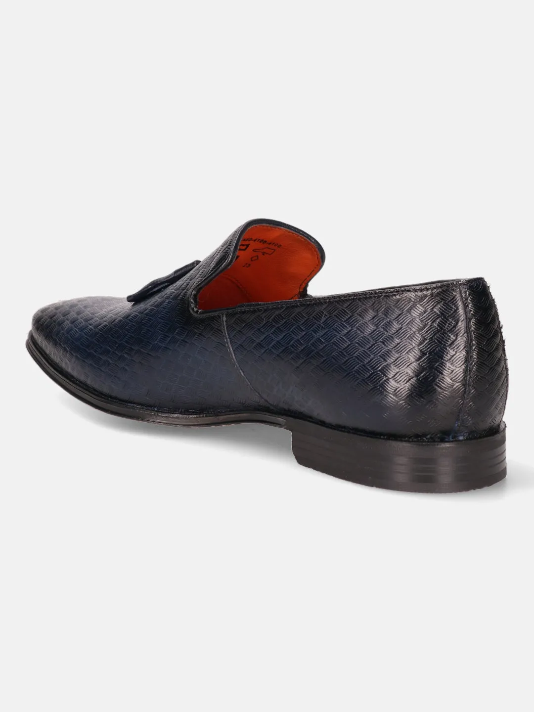 bugatti Dark Blue Premium Leather Formal Slip-Ons