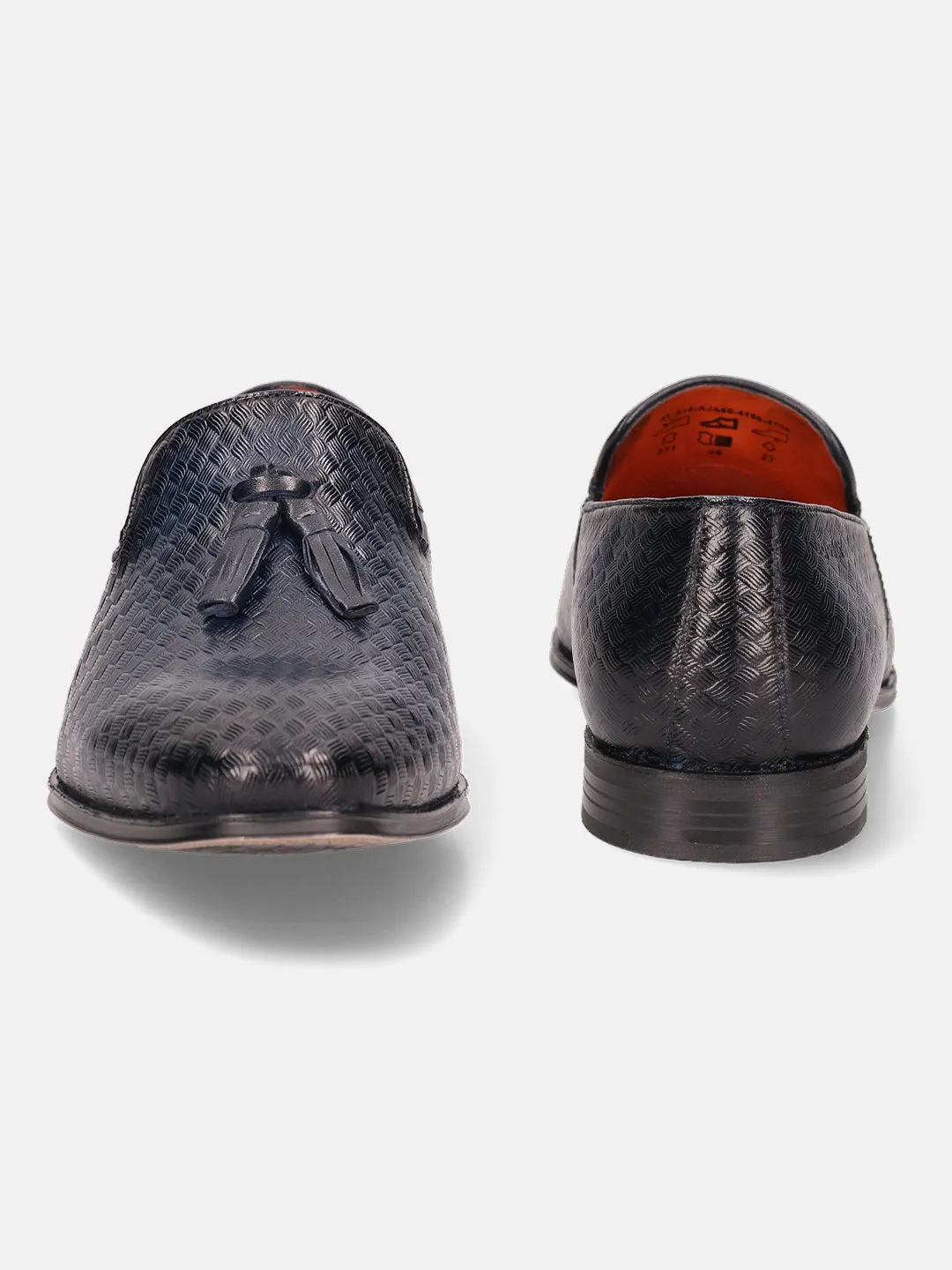 bugatti Dark Blue Premium Leather Formal Slip-Ons