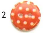 Button, resin, 18mm, dots in various colours