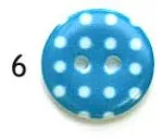 Button, resin, 18mm, dots in various colours